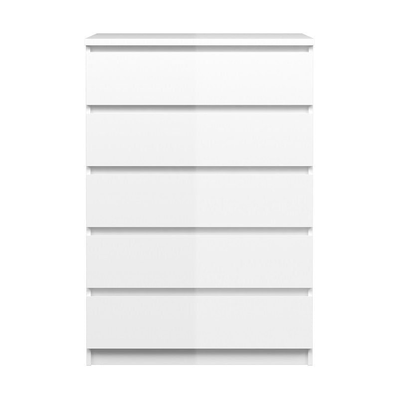 Naia Chest - White High Gloss w/5 Drawers