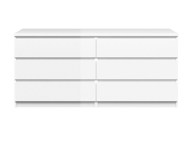 Naia Chest - White High Gloss w/6 Drawers