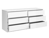 Naia Chest - White High Gloss w/6 Drawers