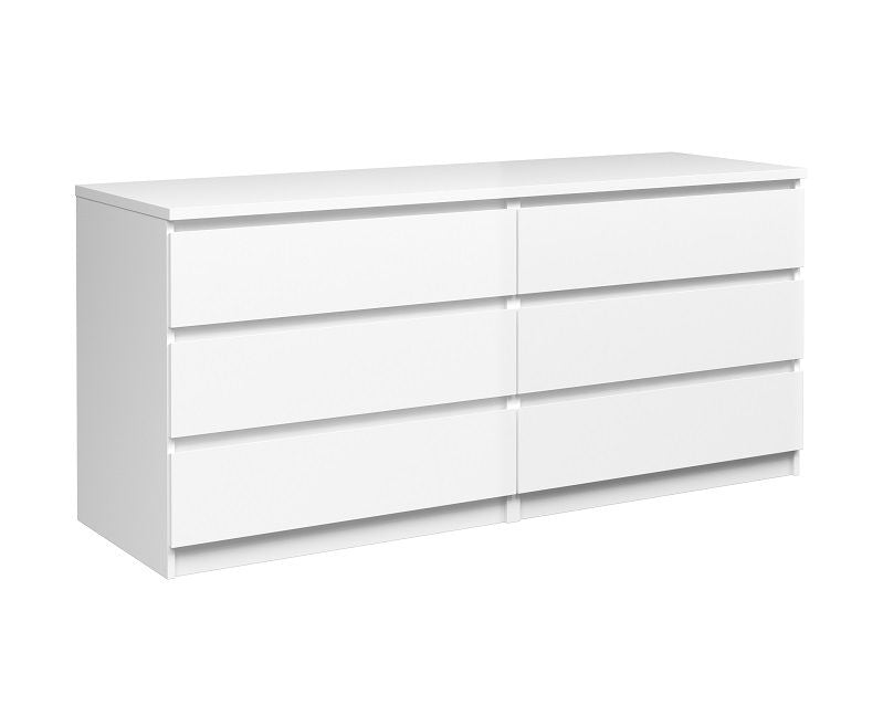 Naia Chest - White High Gloss w/6 Drawers