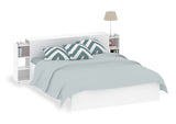 Naia Bedboard - White High Gloss w/Storage B: 160