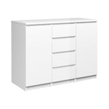 NAIA Sideboard - White High Gloss w/2 Doors + 4 Drawer