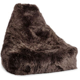 Beanbag-stol, långhårig premium NZ Lambskin, valnöt