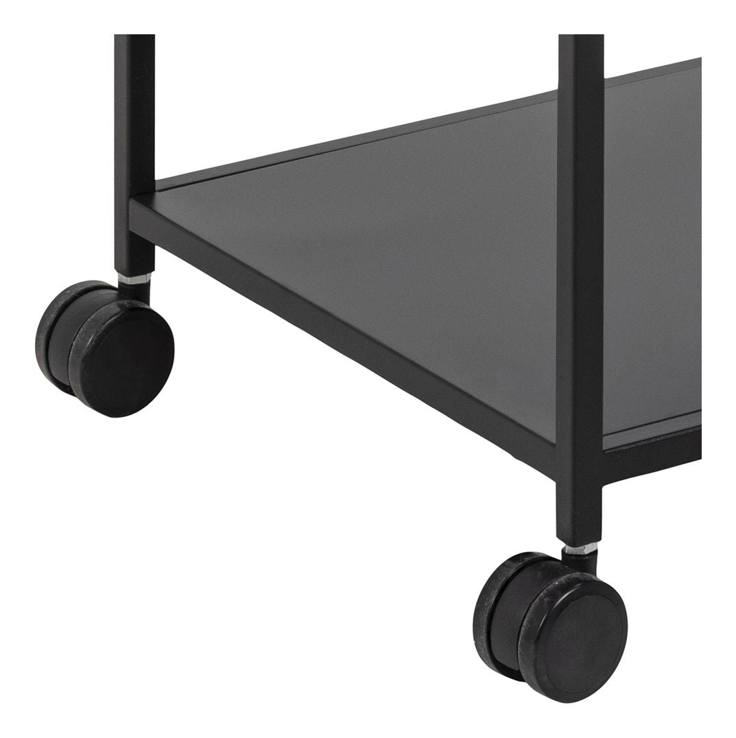 Newcastle Roller Table, Matte Black Metal