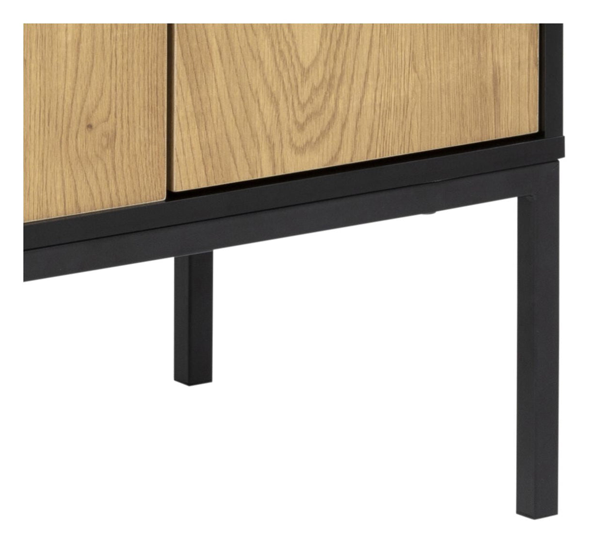 Seaford Sideboard 3 -dörrar, 2 lådor, matt svart/papper vild ek