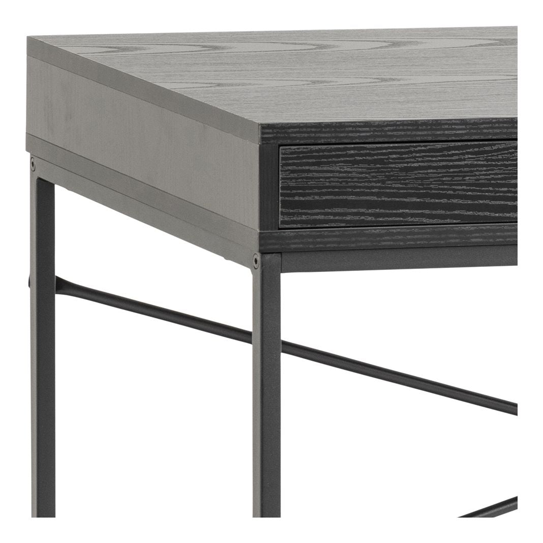 Seaford Desk w. 1 låda, melamin aska svart