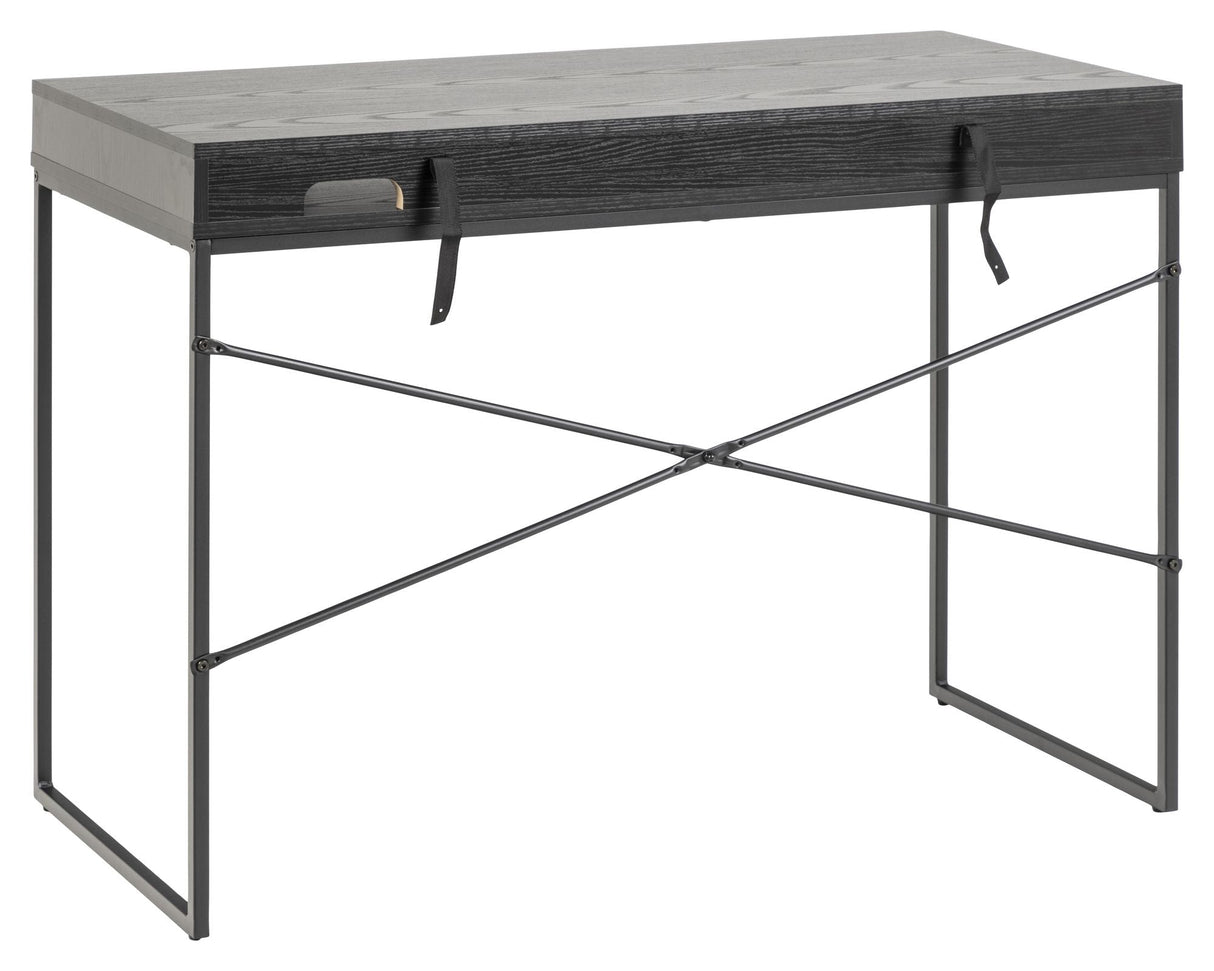 Seaford Desk w. 1 låda, melamin aska svart