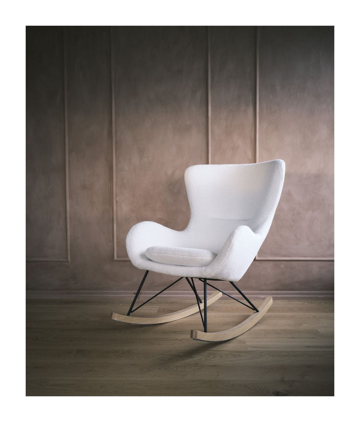 NJORDEC Julie Swing Chair - White Imitation Lambskin