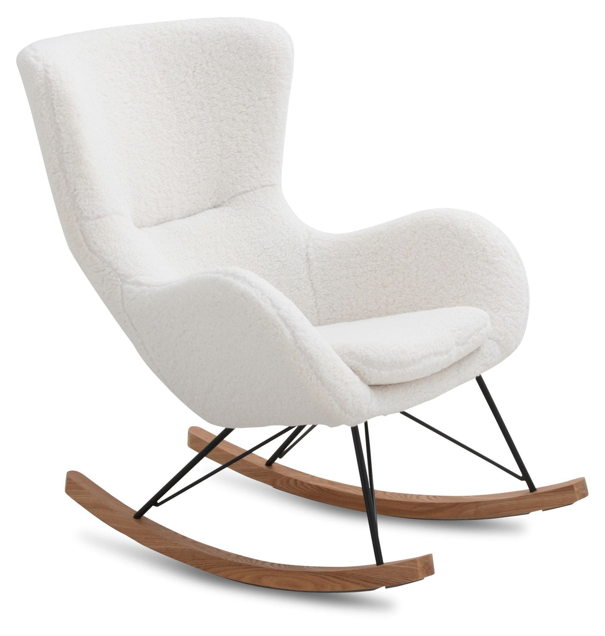 NJORDEC Julie Swing Chair - White Imitation Lambskin