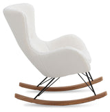 NJORDEC Julie Swing Chair - White Imitation Lambskin