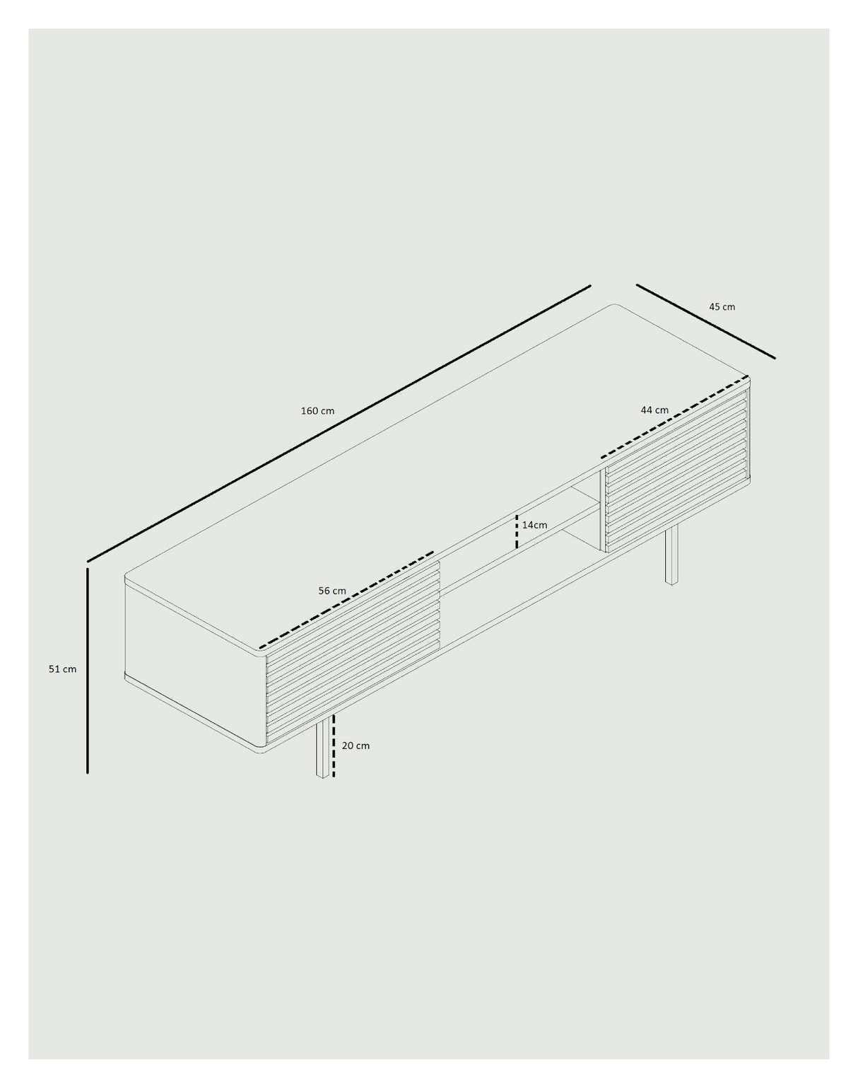 Sense TV Bench, Walnut Veneer