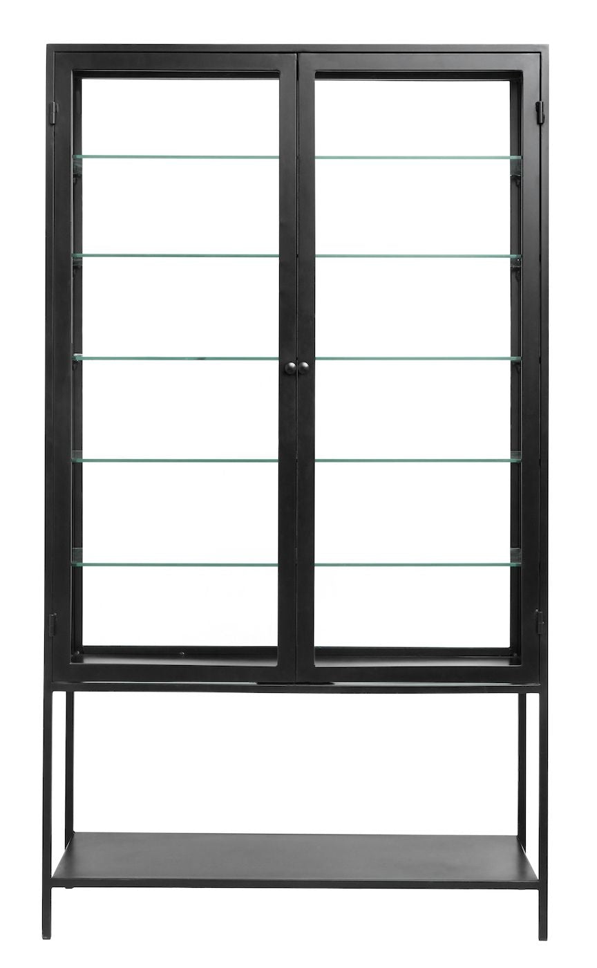 Nordal Mondo Vitrinskab Double - Black Iron/Clear Glass