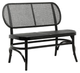 Nordal Wicky Bench - Black Elmwood/Rattan