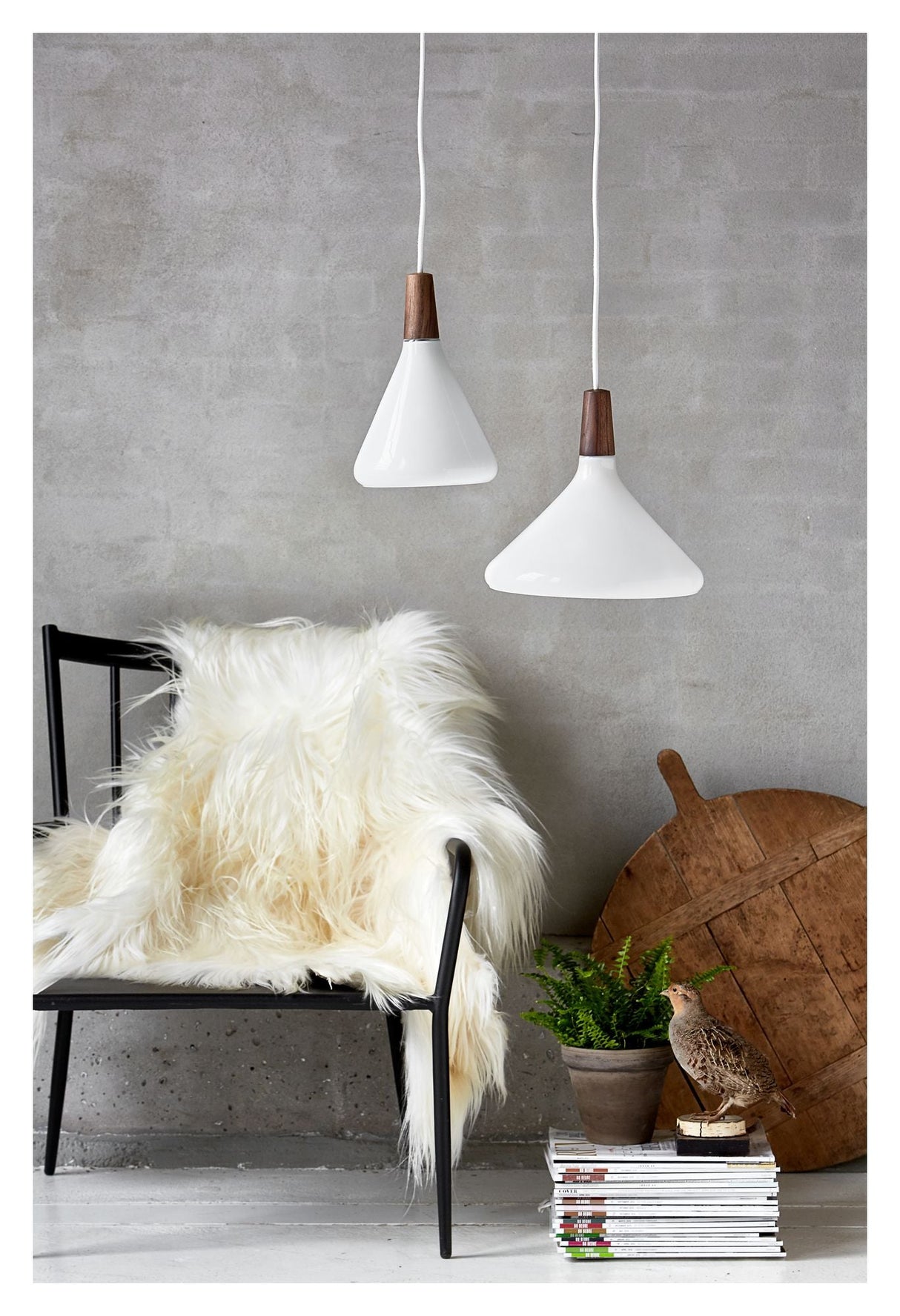 DFTP Nori 27 Pendant Luminaire, White Glass