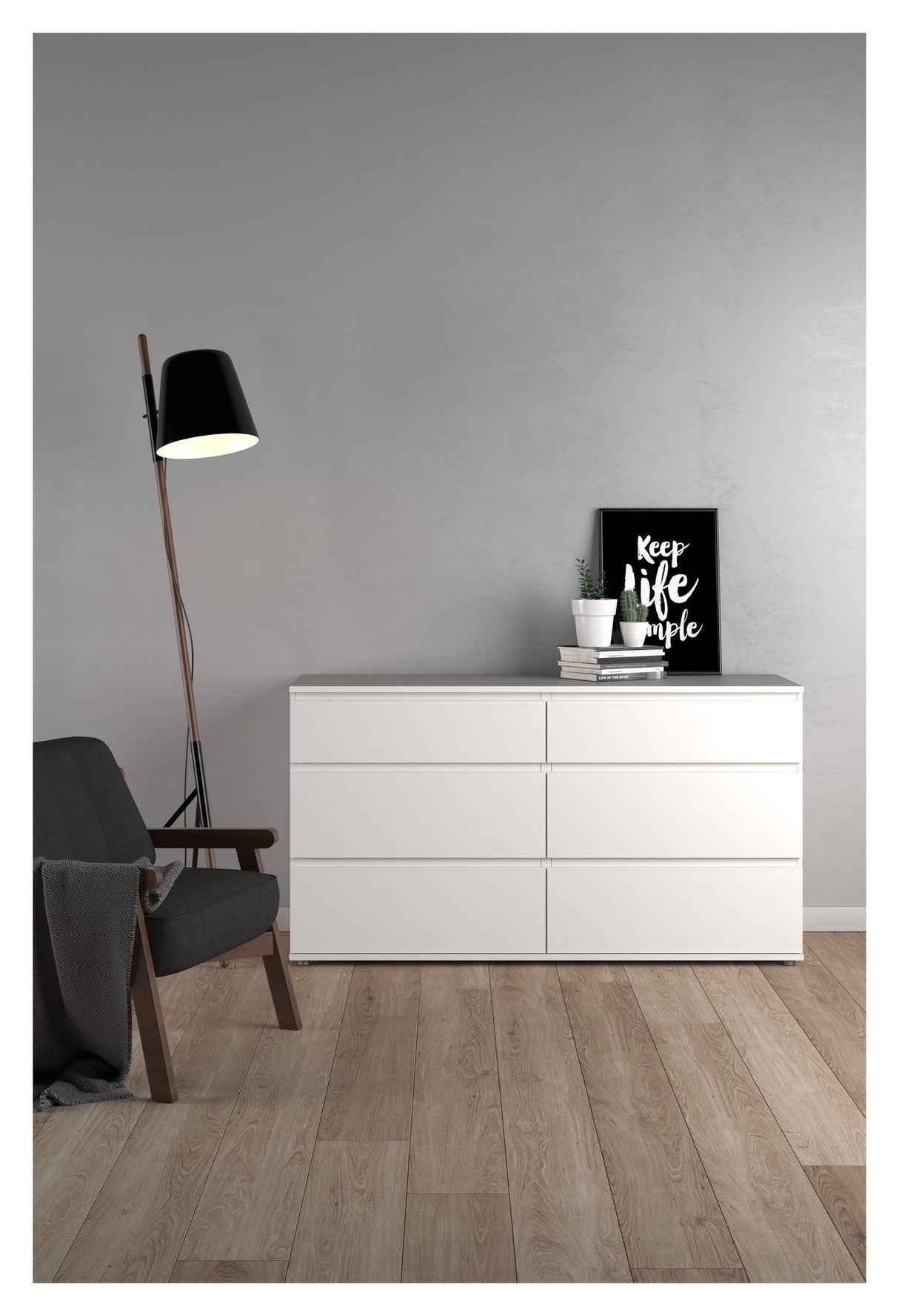 Nova Chest - White w/6 Drawers