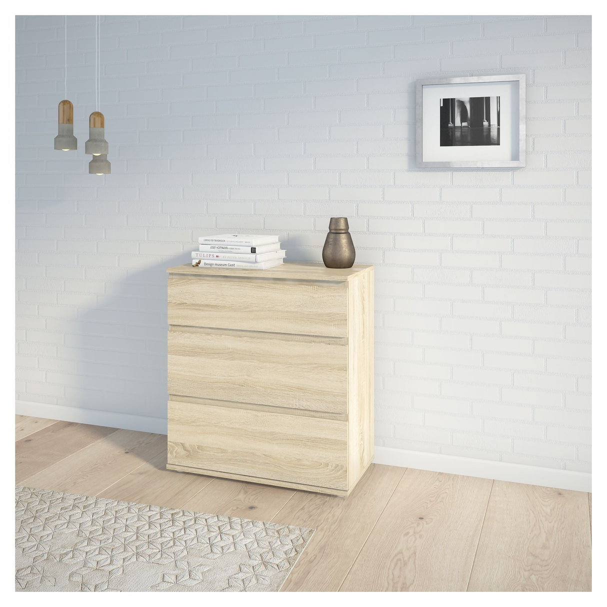 Nova Chest - Light Wood w/3 Drawers