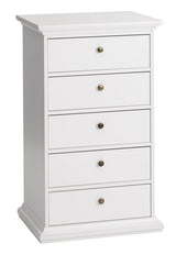 Paris Chest - White w/5 Drawers