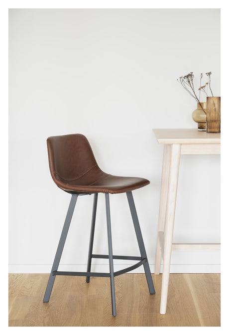 Auburn Barstool, brun faux läder