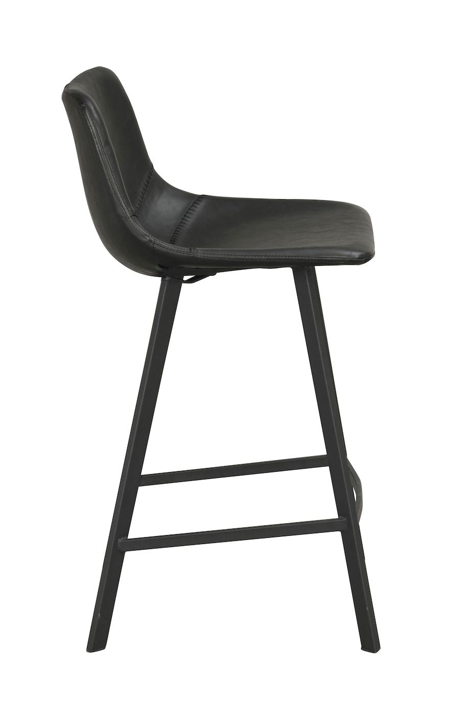 Auburn Barstool, Black Faux Leather