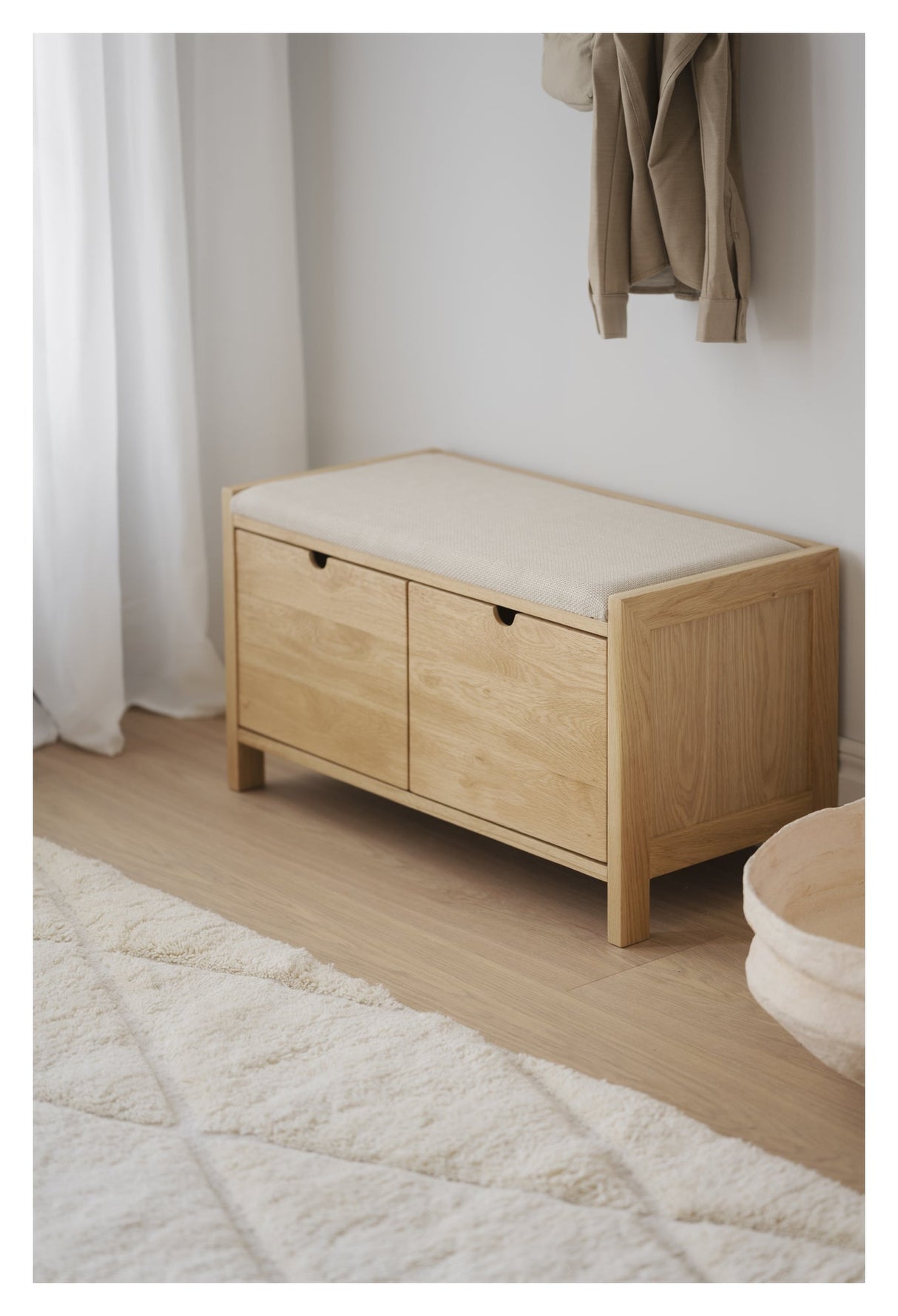 Hillmond, Bench - Oak/Beige