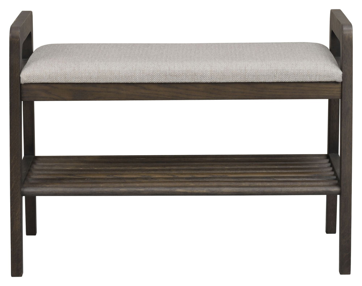 Inverness Bench med skoshyllor - Brown Oak/Beige