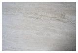 Orwel soffbord, beige travertin, brun ek, 140x60