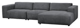 Willard, 4 -sits Chaise Longue Right - Dark Grey