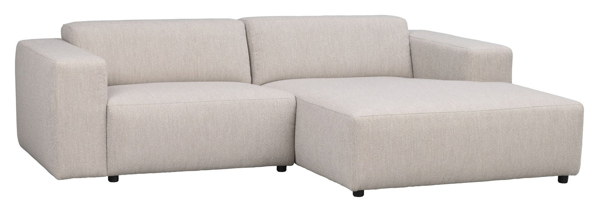 Willard Sofa 3-sits w. schäslong, höger, lätt beige tyg