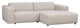 Willard Sofa 3-sits w. schäslong, höger, lätt beige tyg