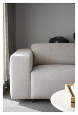 Willard Sofa 3-sits w. schäslong, höger, lätt beige tyg