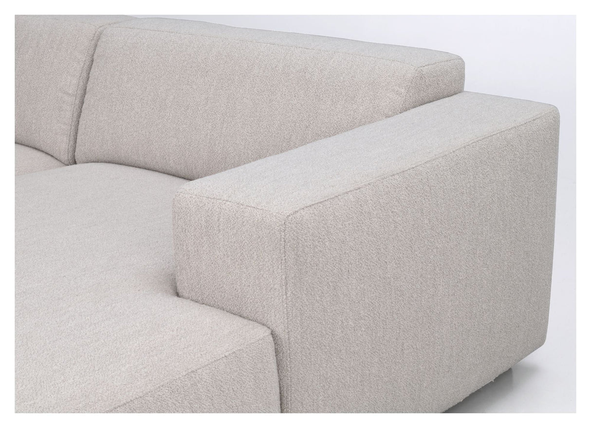 Willard Sofa 3-sits w. schäslong, höger, lätt beige tyg