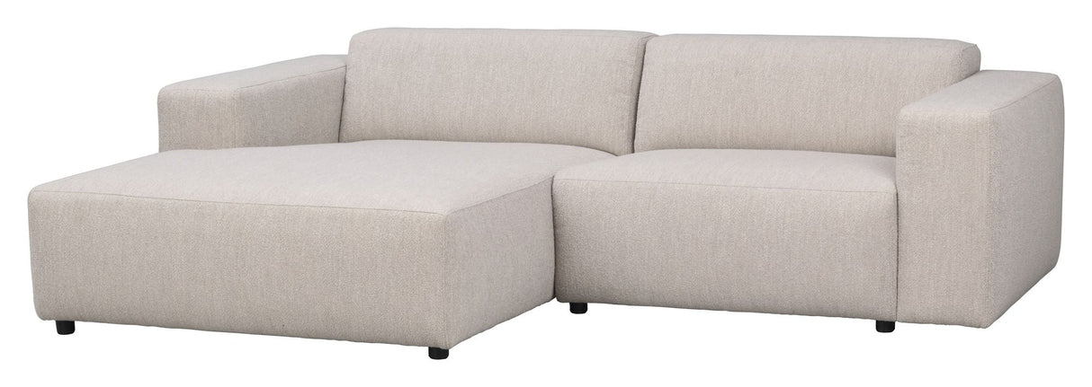 Willard Sofa 3-sits w. schäslong, vänster, lätt beige tyg