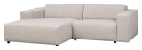 Willard Sofa 3-sits w. schäslong, vänster, lätt beige tyg