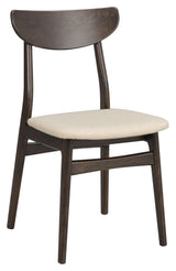 Rodham Dining Chair, Beige/Brown-Lacquered Oak