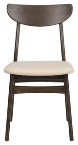 Rodham Dining Chair, Beige/Brown-Lacquered Oak