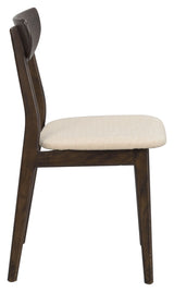 Rodham Dining Chair, Beige/Brown-Lacquered Oak