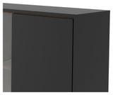 Ry Wine Cabinet - Matt Black/Walnut Look