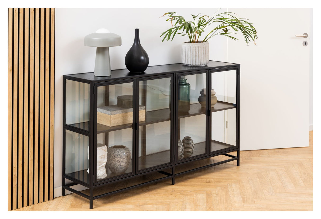 Seaford Vitrine 152x35x86 svart