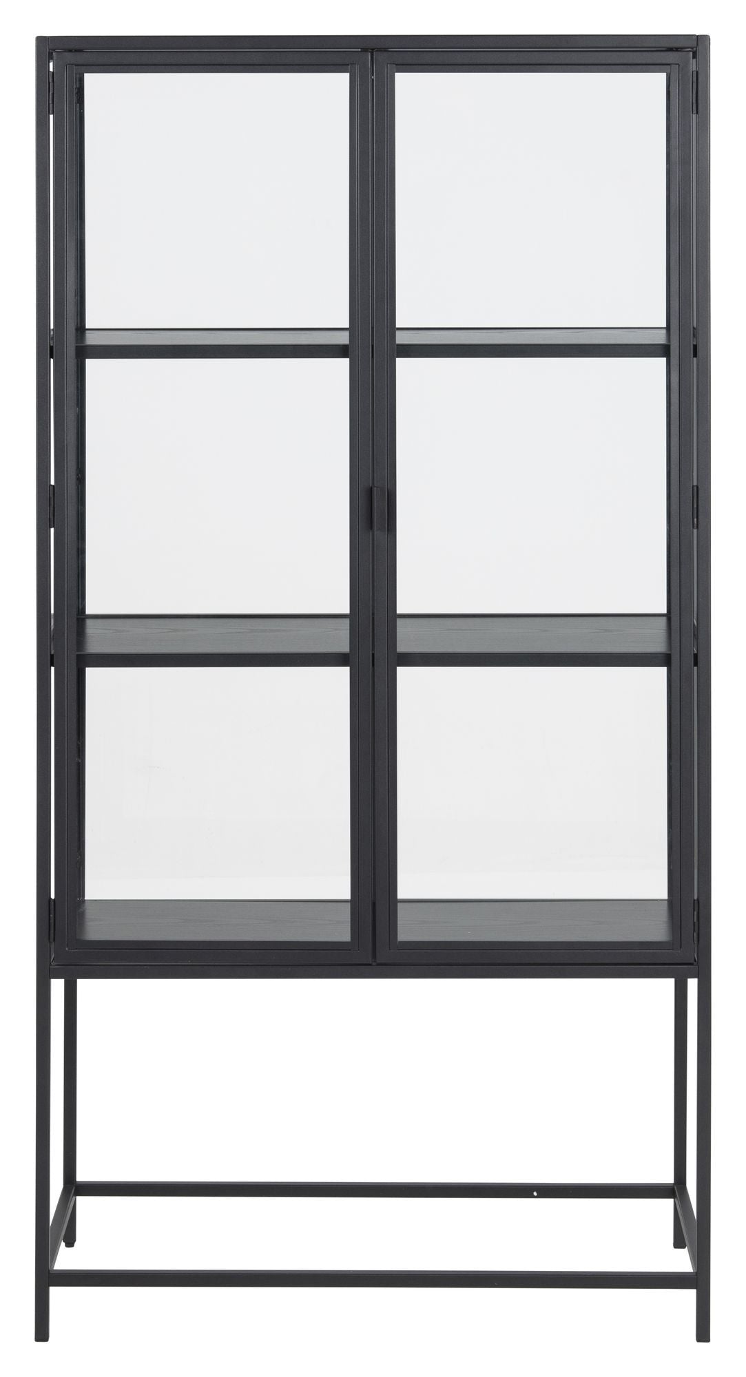 Seaford Vitrine Cabinet, Black Metal