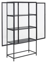 Seaford Vitrine Cabinet, Black Metal