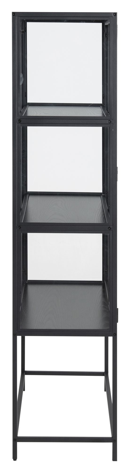 Seaford Vitrine Cabinet, Black Metal