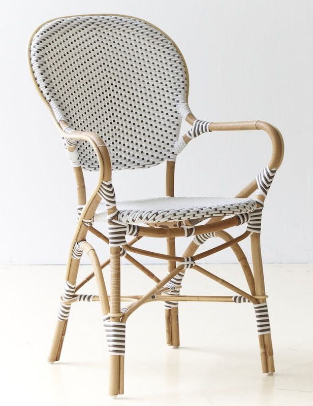 Isabell Cafe Chair, White w. Armstöd