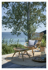 Monet yttre fotpall, alu-rattan