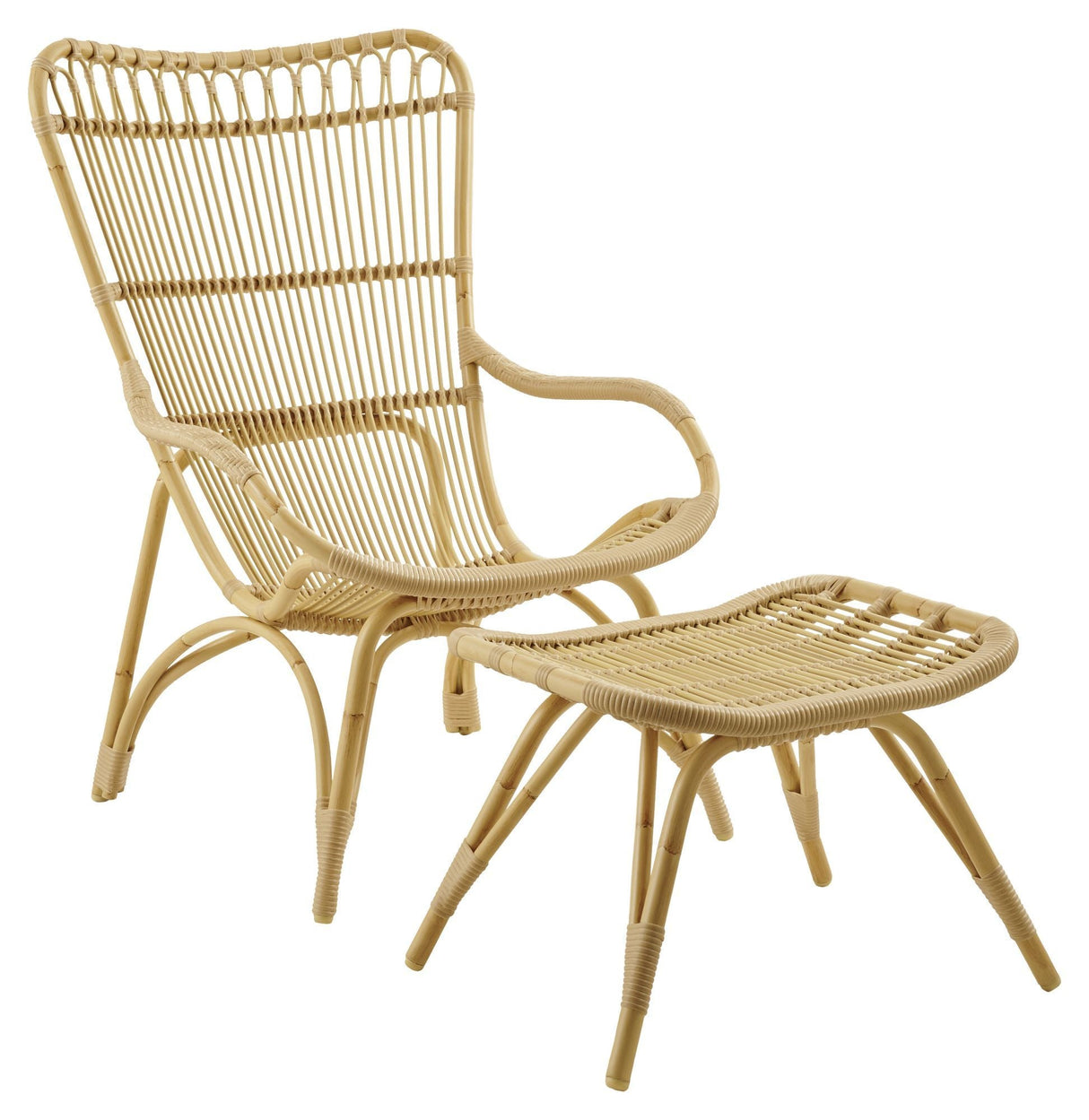 Monet yttre fotpall, alu-rattan