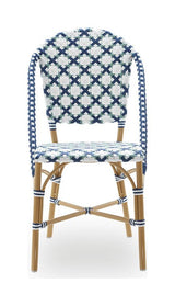 Sofie Café Chair, White w/Sage Green Weave