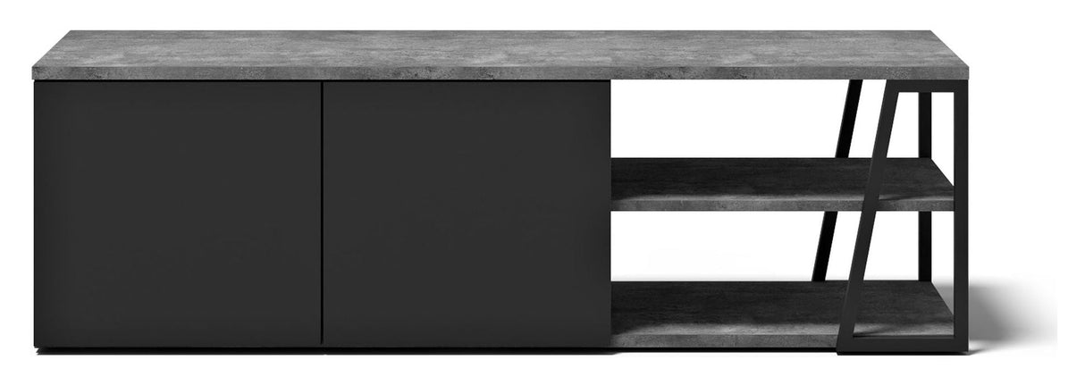 Albi TV Tabell 145, Betong/black metal, 145x45x45