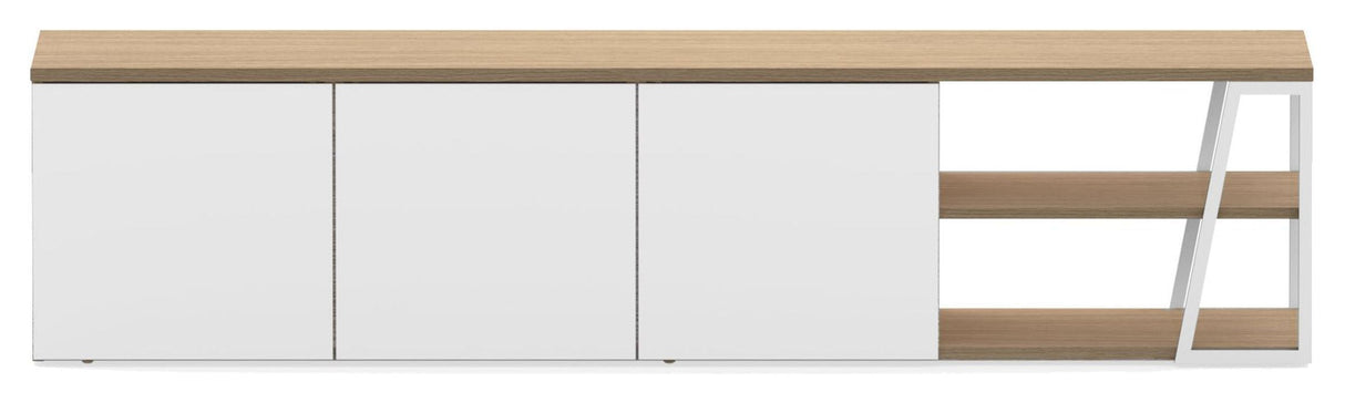 Albi TV Tabell 190, Light Oak/White Metal, 190x45x45