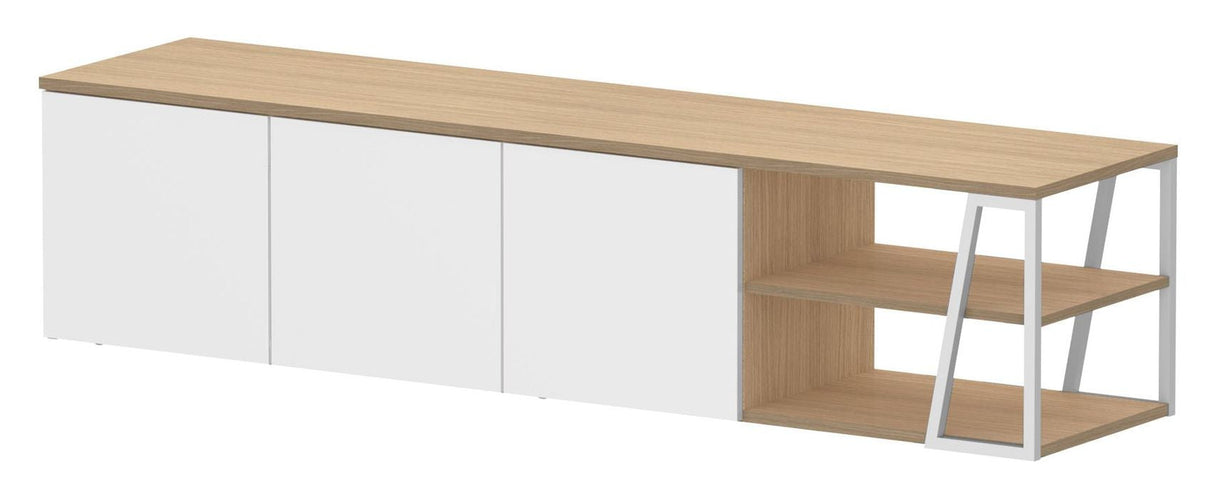 Albi TV Tabell 190, Light Oak/White Metal, 190x45x45