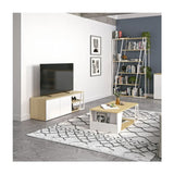 Albi TV Tabell 190, Light Oak/White Metal, 190x45x45