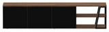 Albi TV Tabell 190, Walnut/Black Metal, 190x45x45